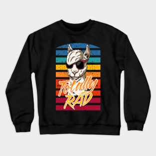 Totally Rad Retro Llama face gift Crewneck Sweatshirt